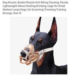 Basket Muzzle for Med/Lg Dogs - Sturdy & Lightweight, (Orange, Size 4)